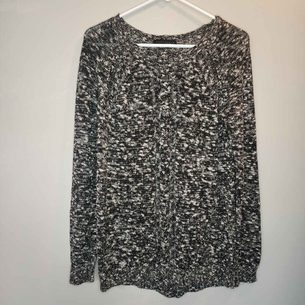 Anthropologie Sanctuary Black & White W Flecks Of Color Sweater Women's Sz M